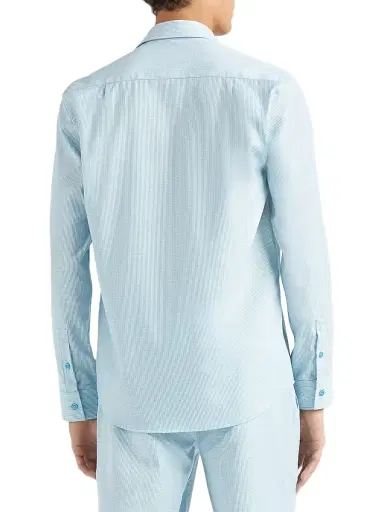Vilebrequin Men's Wool-Blend Button-Front Shirt - Topaze Blue - Size XXL | Thumbnail 5