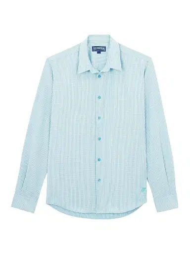 Vilebrequin Men's Wool-Blend Button-Front Shirt - Topaze Blue - Size XXL | Thumbnail 1