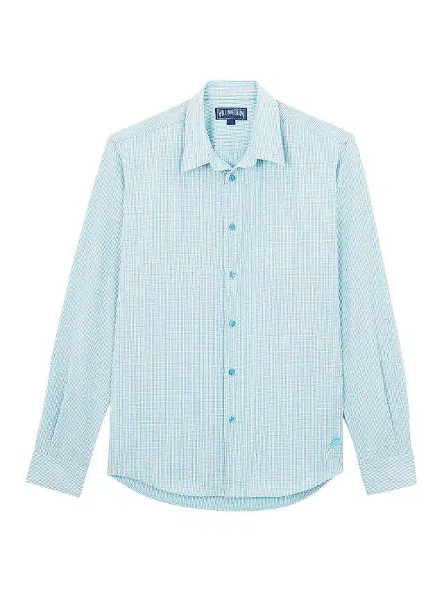 Vilebrequin Men's Wool-Blend Button-Front Shirt - Topaze Blue