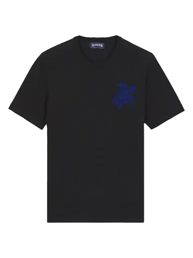 Vilebrequin Men's Big Turtle Silk & Cotton T-Shirt | Thumbnail 1 Vilebrequin Men's Big Turtle Silk & Cotton T-Shirt | Thumbnail 1