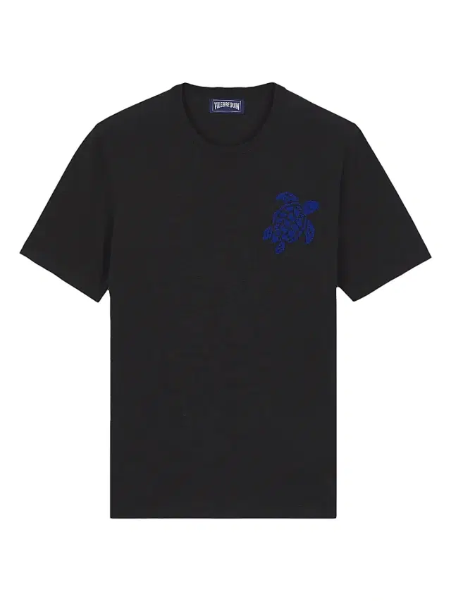Men's Big Turtle Silk & Cotton T-Shirt - Noir