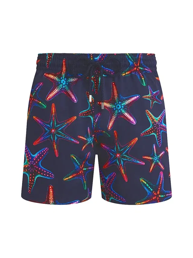 Men's Disco Stars Stretch Swim Shorts - Bleu Marine