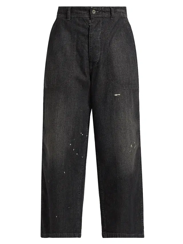 Maison Margiela Women's Oversized Vintage Wash Pants - Black