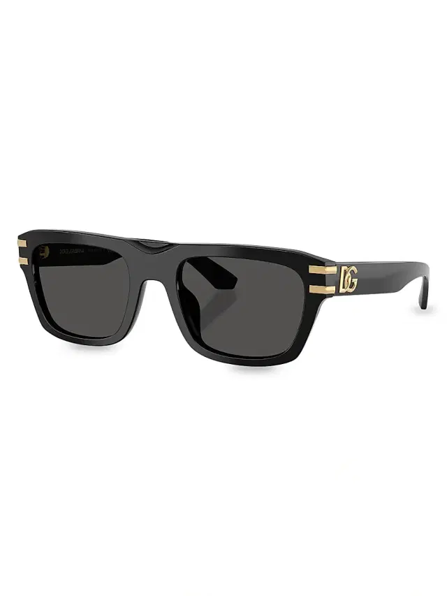 Men's 54MM Rectangular Sunglasses - Black