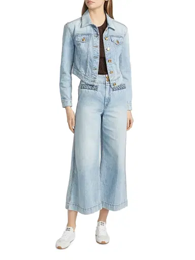 Zimmermann Women's Lucky Washed Cotton Flared Crop Jeans | Thumbnail 2 Zimmermann Women's Lucky Washed Cotton Flared Crop Jeans | Thumbnail 2