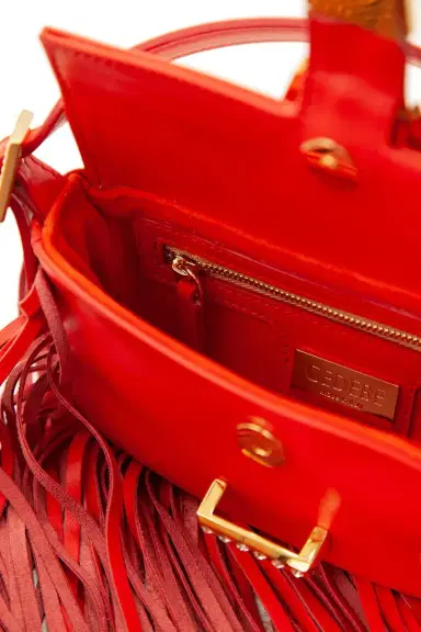 GEDEBE Mini Fringe Habibi Bag - Papaya | Thumbnail 5