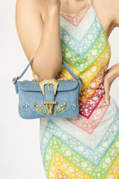 GEDEBE Mini Habibi Bag - Denim | Thumbnail 4