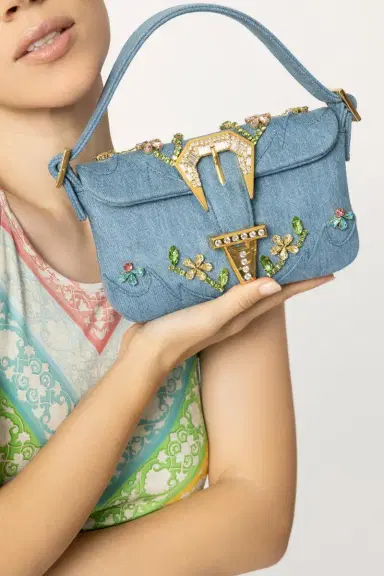 GEDEBE Mini Habibi Bag - Denim | Thumbnail 5