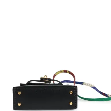 HERMÈS Hermes Mini Kelly Twilly Bag Charm Black Tadelakt Gold Hardware | Thumbnail 5 HERMÈS Hermes Mini Kelly Twilly Bag Charm Black Tadelakt Gold Hardware | Thumbnail 5