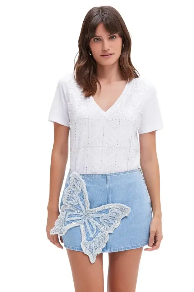 PatBo BUTTERFLY DENIM SKIRT (RUNWAY)