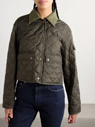 Moncler Chitre Cropped Cotton-canvas Trimmed Padded Quilted Shell Jacket | Thumbnail 3 Moncler Chitre Cropped Cotton-canvas Trimmed Padded Quilted Shell Jacket | Thumbnail 3