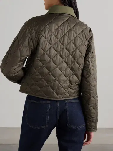 Moncler Chitre Cropped Cotton-canvas Trimmed Padded Quilted Shell Jacket | Thumbnail 4 Moncler Chitre Cropped Cotton-canvas Trimmed Padded Quilted Shell Jacket | Thumbnail 4