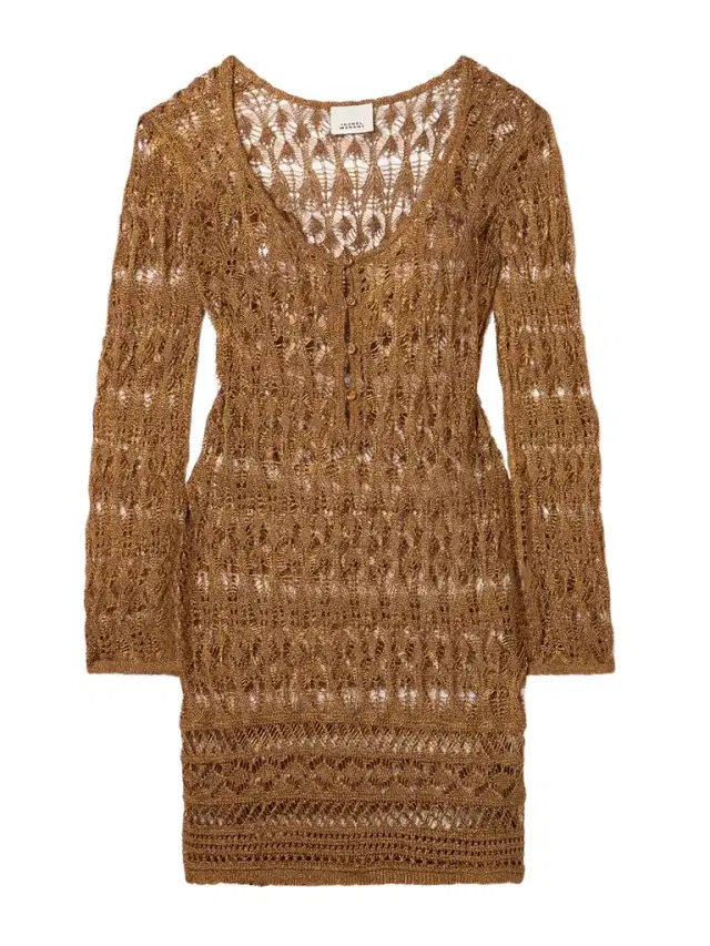 Pia Metallic Crocheted Mini Dress