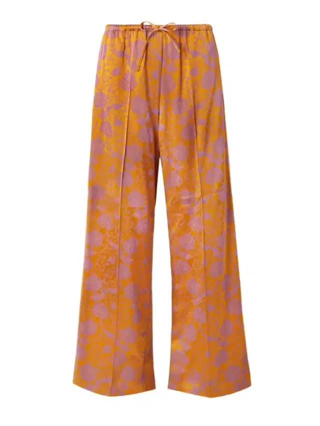 Satin-jacquard Wide-leg Pants