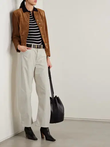 Nili Lotan Tribeca Brushed Cotton-blend Twill Barrel-leg Pants | Thumbnail 2 Nili Lotan Tribeca Brushed Cotton-blend Twill Barrel-leg Pants | Thumbnail 2