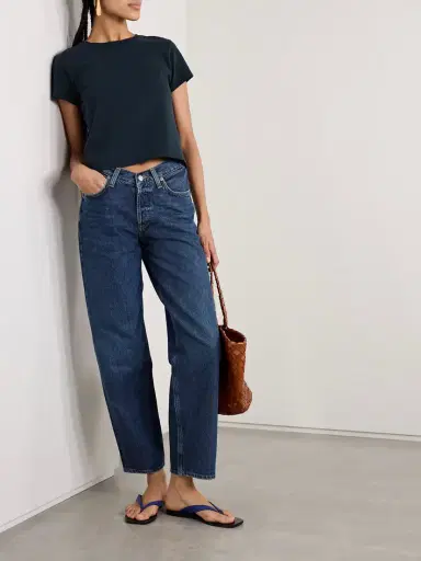 AGOLDE Adine Cropped Organic Cotton-jersey T-shirt | Thumbnail 2 AGOLDE Adine Cropped Organic Cotton-jersey T-shirt | Thumbnail 2
