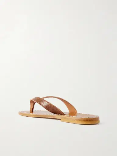 K Jacques St Tropez Torino Lizard-effect Leather Sandals | Thumbnail 3