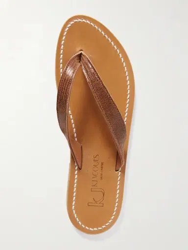 K Jacques St Tropez Torino Lizard-effect Leather Sandals | Thumbnail 5