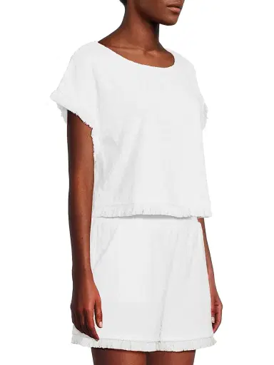 Lilly Pulitzer Women's Azzi Lil Butterfly Terry Coverup Top - Resort White Lil Butterfly - Size XL | Thumbnail 4