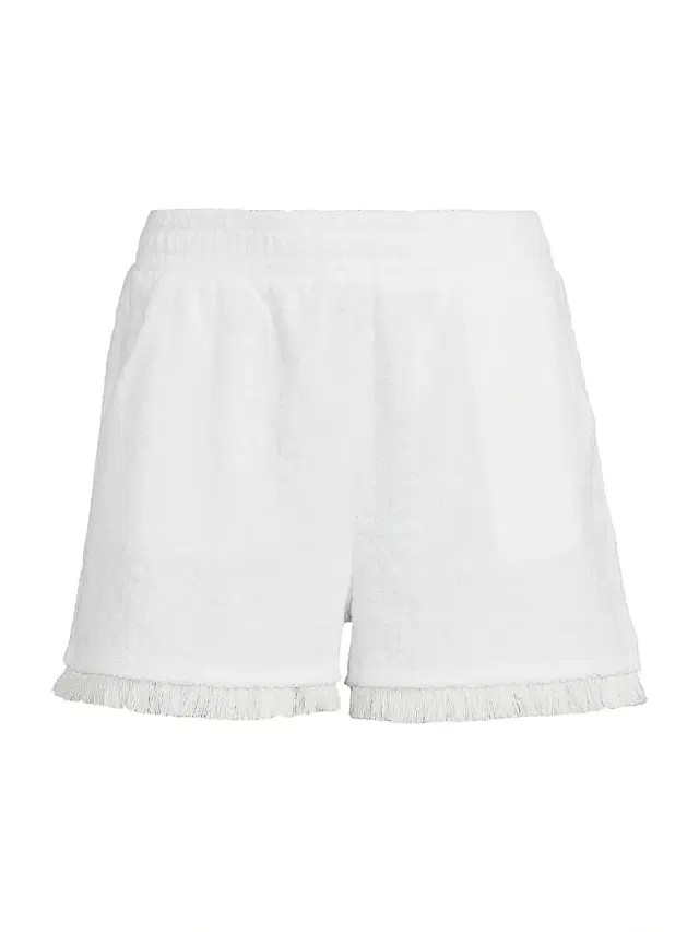 Lilly Pulitzer Women's Riv Terry Coverup Shorts - Resort White Lil Butterfly