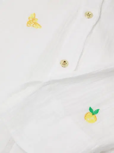 Lilly Pulitzer Women's Kwitney Cotton Cover-Up Shirt - Honeycomb Lemon Bee Half Drop - Size Large | Thumbnail 6 Lilly Pulitzer Women's Kwitney Cotton Cover-Up Shirt - Honeycomb Lemon Bee Half Drop - Size Large | Thumbnail 6