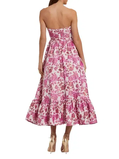 Mac Duggal Women's Floral Brocade Strapless Cocktail Dress - Pink Multi - Size 4 | Thumbnail 2