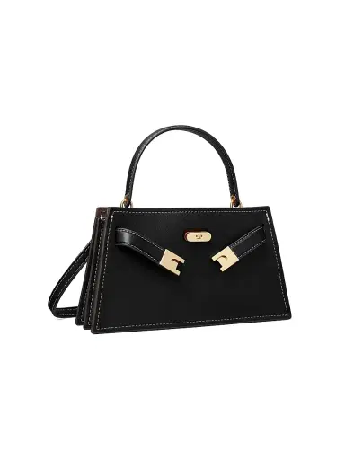 Tory Burch Women's Lee Radziwill Mini Leather Top Handle Bag - Black | Thumbnail 5
