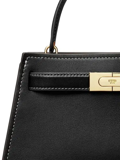 Tory Burch Women's Lee Radziwill Mini Leather Top Handle Bag - Black | Thumbnail 7
