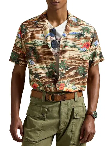 Polo Ralph Lauren Men's Classic-Fit Tropical-Print Camp Shirt - Outrigger Scenic | Thumbnail 3 Polo Ralph Lauren Men's Classic-Fit Tropical-Print Camp Shirt - Outrigger Scenic | Thumbnail 3