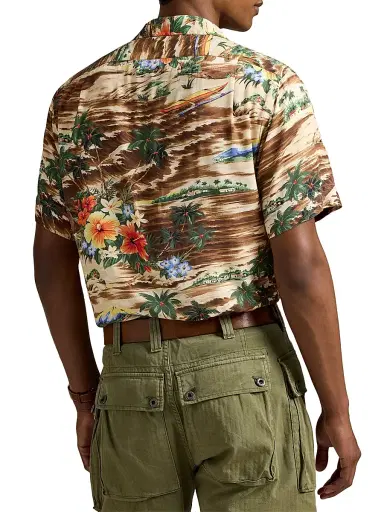 Polo Ralph Lauren Men's Classic-Fit Tropical-Print Camp Shirt - Outrigger Scenic | Thumbnail 4 Polo Ralph Lauren Men's Classic-Fit Tropical-Print Camp Shirt - Outrigger Scenic | Thumbnail 4