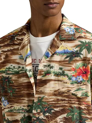 Polo Ralph Lauren Men's Classic-Fit Tropical-Print Camp Shirt - Outrigger Scenic | Thumbnail 6 Polo Ralph Lauren Men's Classic-Fit Tropical-Print Camp Shirt - Outrigger Scenic | Thumbnail 6