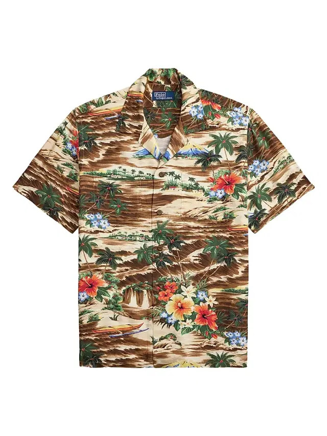 Men's Classic-Fit Tropical-Print Camp Shirt - Outrigger Scenic