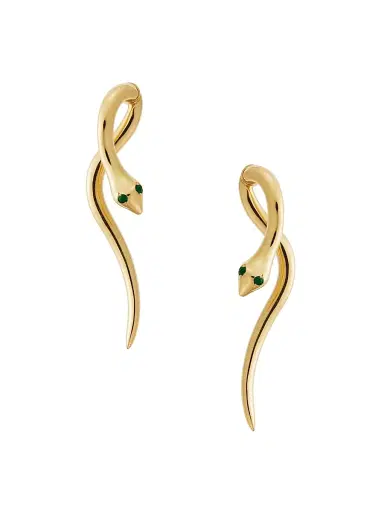 Ileana Makri Women's Snakes Boa 18K Yellow Gold & Emerald Earrings - Gold | Thumbnail 1 Ileana Makri Women's Snakes Boa 18K Yellow Gold & Emerald Earrings - Gold | Thumbnail 1