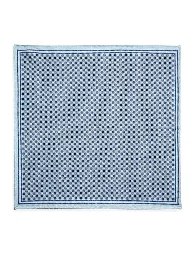 Saks Fifth Avenue Men's Circle-Print Silk Pocket Square - Sky | Thumbnail 2 Saks Fifth Avenue Men's Circle-Print Silk Pocket Square - Sky | Thumbnail 2