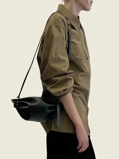BONASTRE Men's Bon-Bon Leather Crossbody Bag - Black | Thumbnail 3