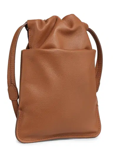 BONASTRE Women's Leather Cloud Drawstring Shoulder Bag | Thumbnail 3