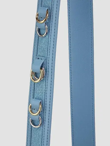 Ganni Women's Bou Charm-Embellished Denim Bucket Bag | Thumbnail 6