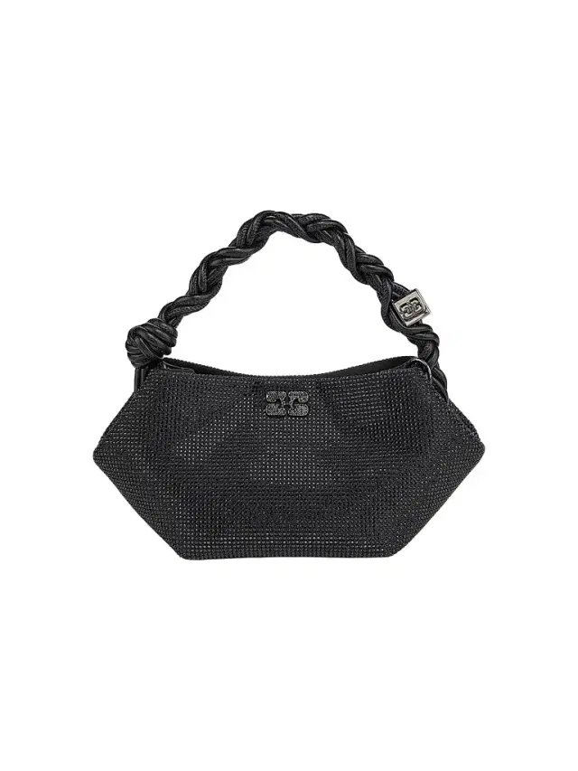 Ganni Women's Mini Bou Strass-Embellished Top Handle Bag - Black