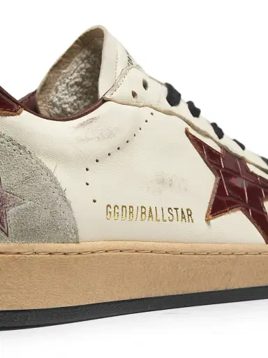 Golden Goose Men's Ball Star Leather & Suede Low-Top Sneakers - Beige Ice Cherry Mahogany | Thumbnail 5 Golden Goose Men's Ball Star Leather & Suede Low-Top Sneakers - Beige Ice Cherry Mahogany | Thumbnail 5