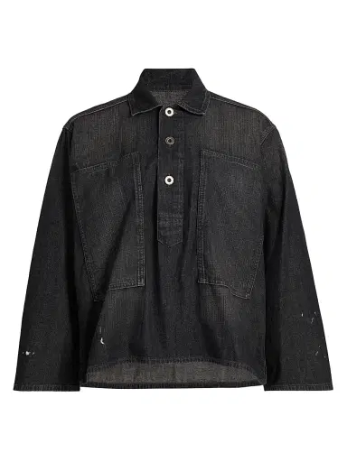 Maison Margiela Women's Oversized Denim Pull-Over Shirt - Black - Size 2 | Thumbnail 1 Maison Margiela Women's Oversized Denim Pull-Over Shirt - Black - Size 2 | Thumbnail 1