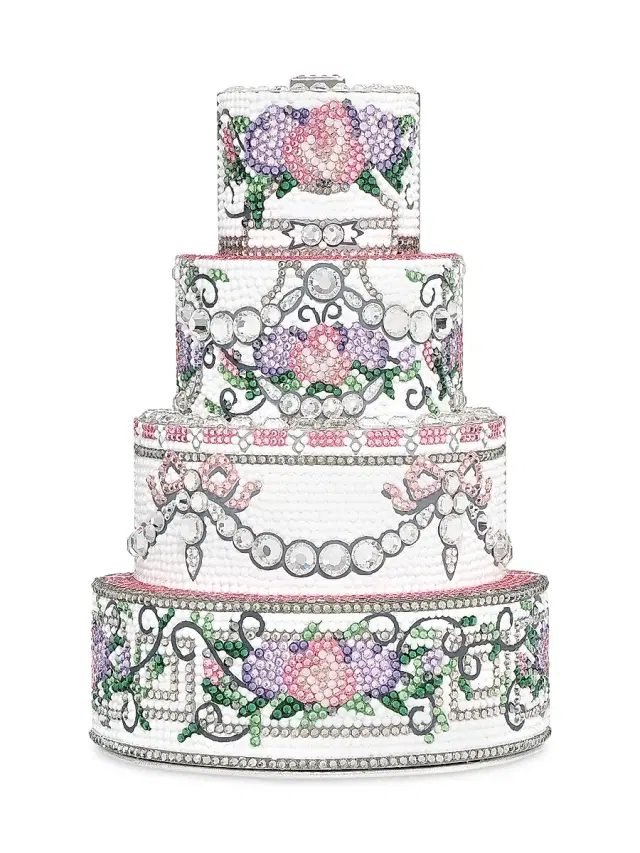 Women's Tiered Cake Embellished Clutch - White Multi