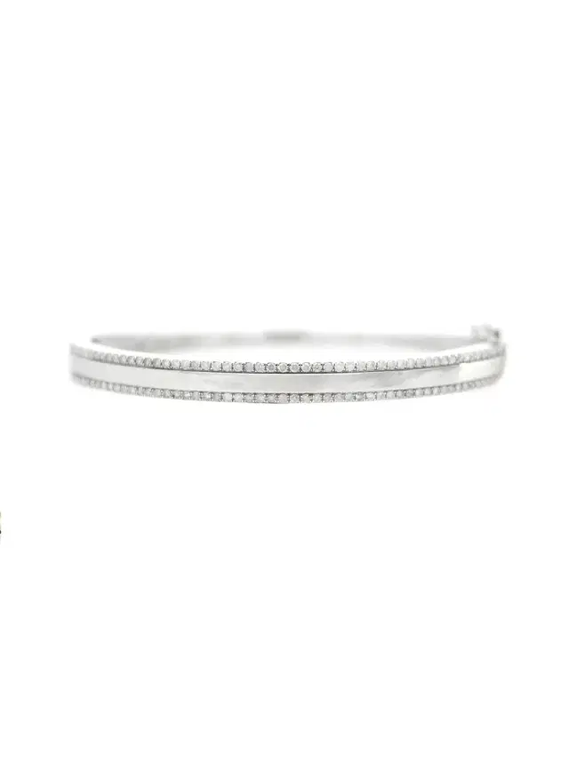 Wish Fine Jewelry 0.80ct Diamond 14K Gold Bangle Bracelet