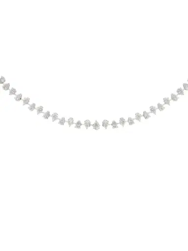 Wish Fine Jewelry 10.51ct Diamond 14K Gold Pear Cut Link Tennis Necklace | Thumbnail 1 Wish Fine Jewelry 10.51ct Diamond 14K Gold Pear Cut Link Tennis Necklace | Thumbnail 1