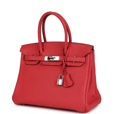 HERMÈS Pre-owned Hermes Birkin 30 Bougainvillea Clemence Palladium Hardware | Thumbnail 5 HERMÈS Pre-owned Hermes Birkin 30 Bougainvillea Clemence Palladium Hardware | Thumbnail 5