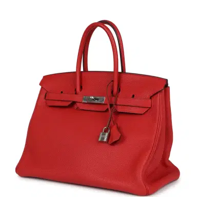 HERMÈS Pre-owned Hermes Birkin 35 Geranium Togo Palladium Hardware | Thumbnail 5 HERMÈS Pre-owned Hermes Birkin 35 Geranium Togo Palladium Hardware | Thumbnail 5