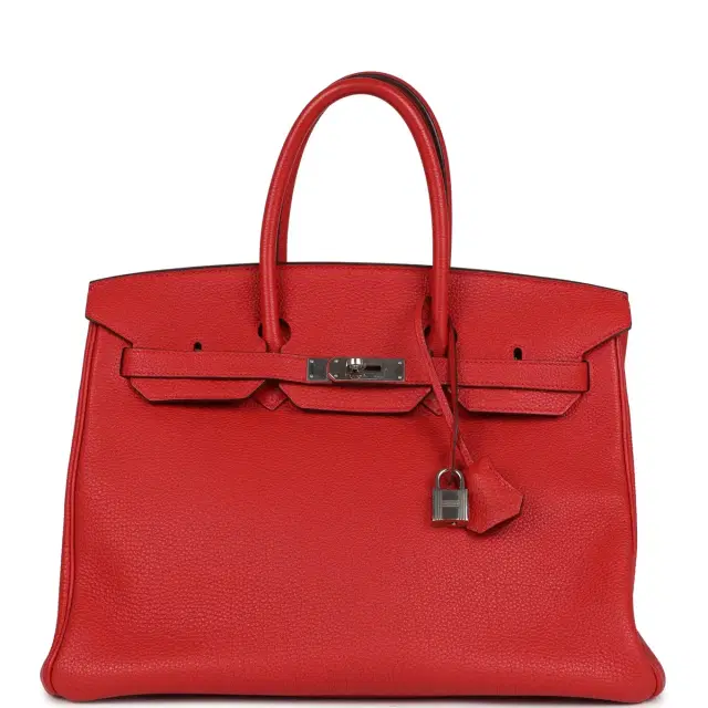 hermes Pre-owned Hermes Birkin 35 Geranium Togo Palladium Hardware