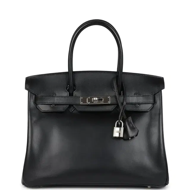 Vintage Hermes Birkin 30 Black Box Palladium Hardware