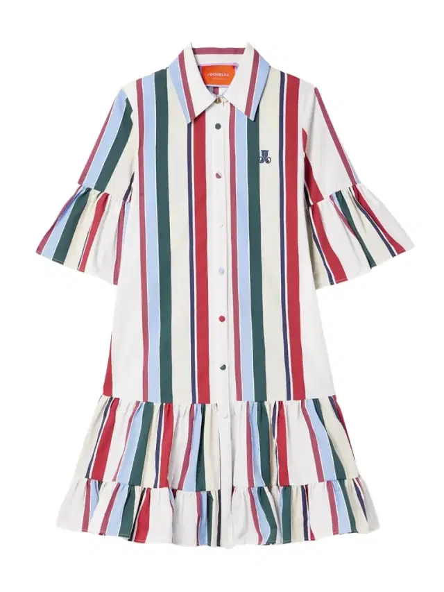 Choux Ruffled Striped Cotton-blend Mini Dress