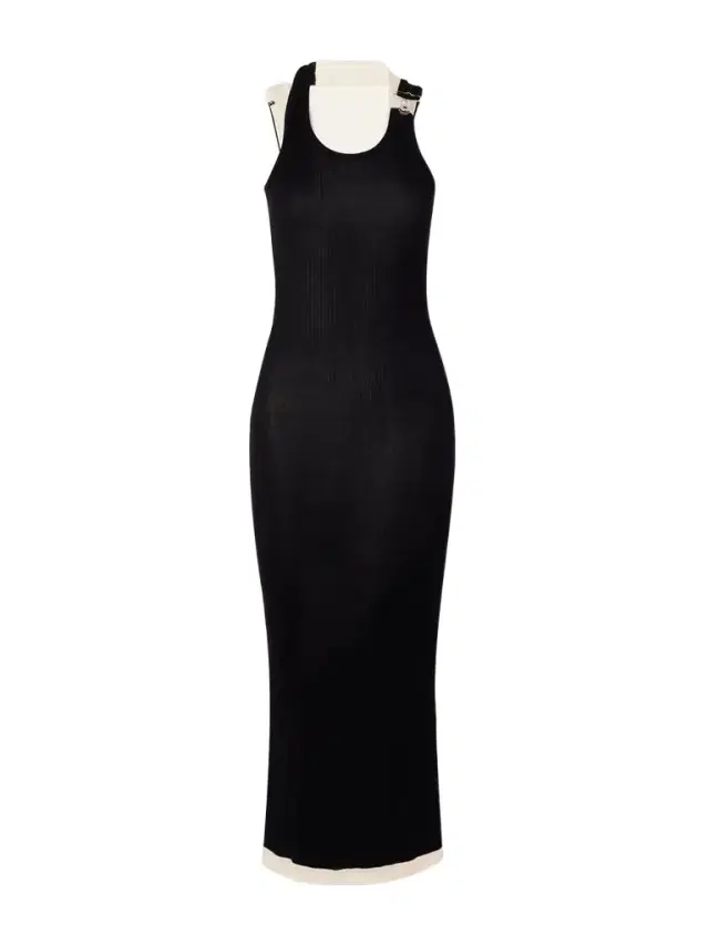 Layered Buckled Ribbed Cotton-jersey Maxi Dress