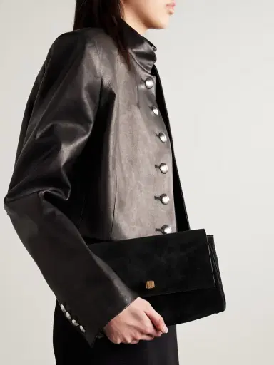 Khaite Audrey Suede Shoulder Bag | Thumbnail 2 Khaite Audrey Suede Shoulder Bag | Thumbnail 2